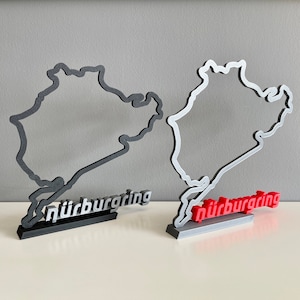 Nürburgring Schreibtisch Kunst Skulptur | Freistehende Nürburgring Nordschleife | Rennbahn Kunst | Nürburgring Rennstrecke Regal Kunst | Rennsport Dekor