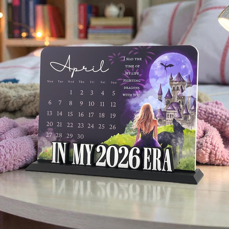 2026 Eras Desktop Calendar, The Year in Eras, Inspired Showgirl 2026 Lyrical Organizer, Christmas Gift For Her