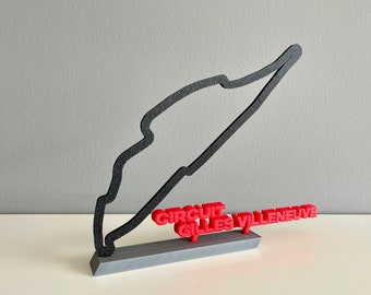 Gilles Villeneuve Race Track Sculpture | Montreal Canada | F1 2024 Standing Circuit | Formula 1 Track Art | Standing Canada Track Shelf Art