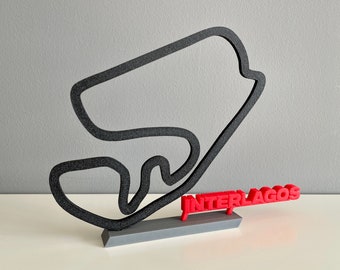 Interlagos Race Track Sculpture | F1 2025 Brazil GP Free Standing Sculpture | Formula 1 Race Track Art | Racing Fan Gift | F1 Racing Decor