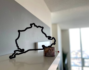 3D Nürburgring Race Track Wall Art | Nürburgring Nordschleife | Racing Circuit Wall Art | Collectable Track Figurine | Track Layout Desk Art