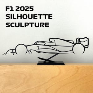 2025 F1 Car Silhouette Sculpture | Formula 1 Desk Art Sculpture | Formula One Decor | F1 Gift for Motorsport Fans | F1 Racing Car Figurine