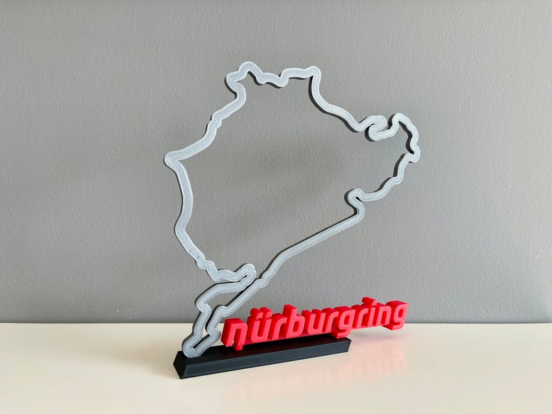 Nurburgring Desk Art Sculpture Free Standing Nürburgring Nordschleife Sculpture Race Track Art Nürburgring Race Track Shelf Art image 6