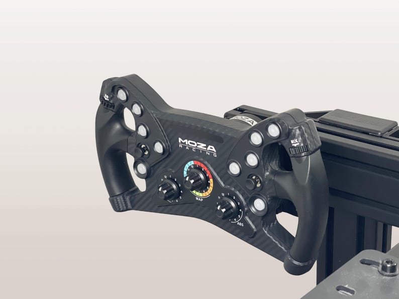 Wheel Mount for Moza / Simagic / Cammus / NRG Sim Racing Steering Wheels | Wheel Holder For Wall & Aluminum Profile Rig | Moza Wheel Mount