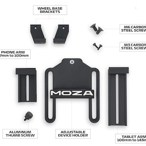 Moza Phone & Tablet Mount | Adjustable Moza Phone Holder | Racing Dashboard | Moza R3 R5 R9 R12 Wheel Base | SimHub DashPanel Sim Dashboard