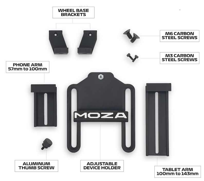 Moza Phone & Tablet Mount | Adjustable Moza Phone Holder | Racing Dashboard | Moza R3 R5 R9 R12 Wheel Base | SimHub DashPanel Sim Dashboard