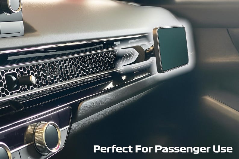 2023+ Honda CR-V MagSafe phone mount installed on dashboard honeycomb vent for 6th generation CR-V models 2023 2024 2025 2026. Custom vent phone holder with ultra strong MagSafe magnet for secure hands-free driving. Honda CRV phone mount compatible with iPhone 12 13 14 15 16 and Android using MagSafe ring. Adjustable CR-V dashboard phone holder for driver and passenger use, no tools or adhesive required.