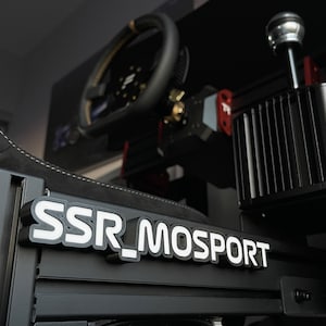 Custom Sim Racing Nameplate | Personalized Sim Racing Decor | Name Plaque for Sim Rig | Cockpit Surname Gamertag Username | Driver Name Tag