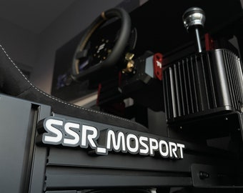 Custom Sim Racing Nameplate | Personalized Sim Racing Decor | Name Plaque for Sim Rig | Cockpit Surname Gamertag Username | Driver Name Tag