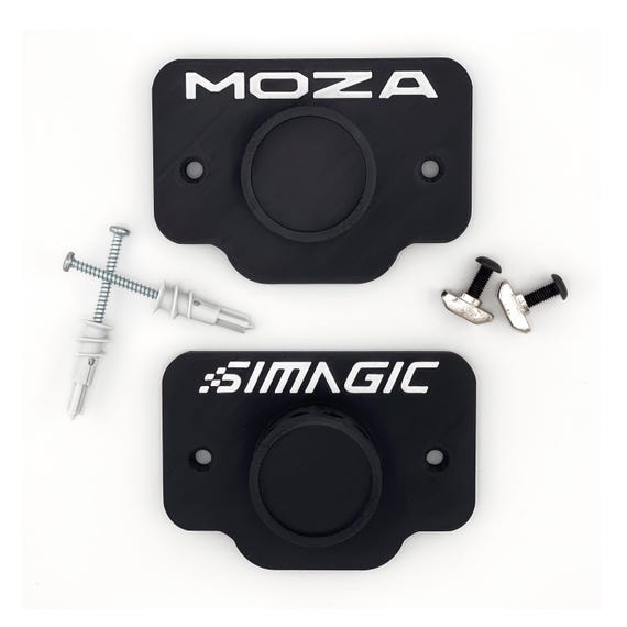 Wheel Mount for Moza / Simagic / Cammus / NRG Sim Racing Steering Wheels | Wheel Holder For Wall & Aluminum Profile Rig | Moza Wheel Mount
