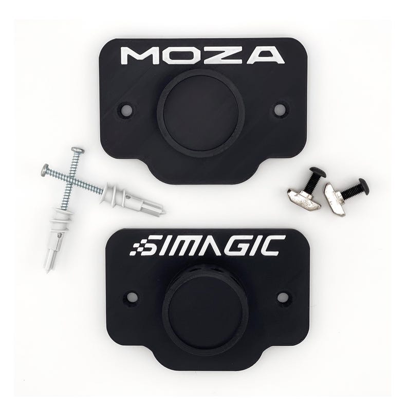 Wheel Mount for Moza / Simagic / Cammus / NRG Sim Racing Steering Wheels | Wheel Holder For Wall & Aluminum Profile Rig | Moza Wheel Mount