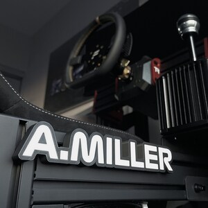 Custom Sim Racing Nameplate | Personalized Sim Racing Decor | Name ...