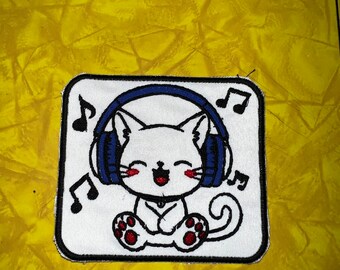 Handgemachter Anime Cat Patch, Sew-On Kitty