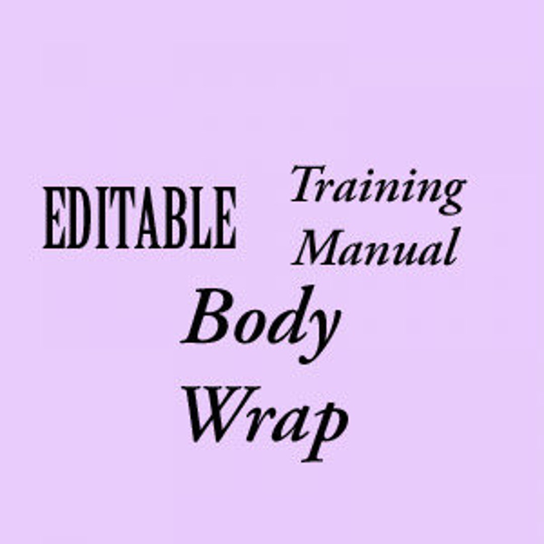 Body Wrap Training Manual Etsy