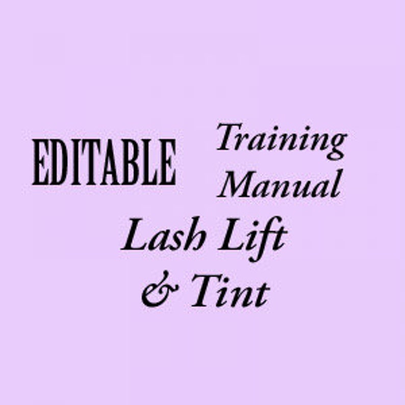 Lash lift & tint training Manual image 1