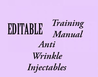 Anti Wrinkle injectables training manual