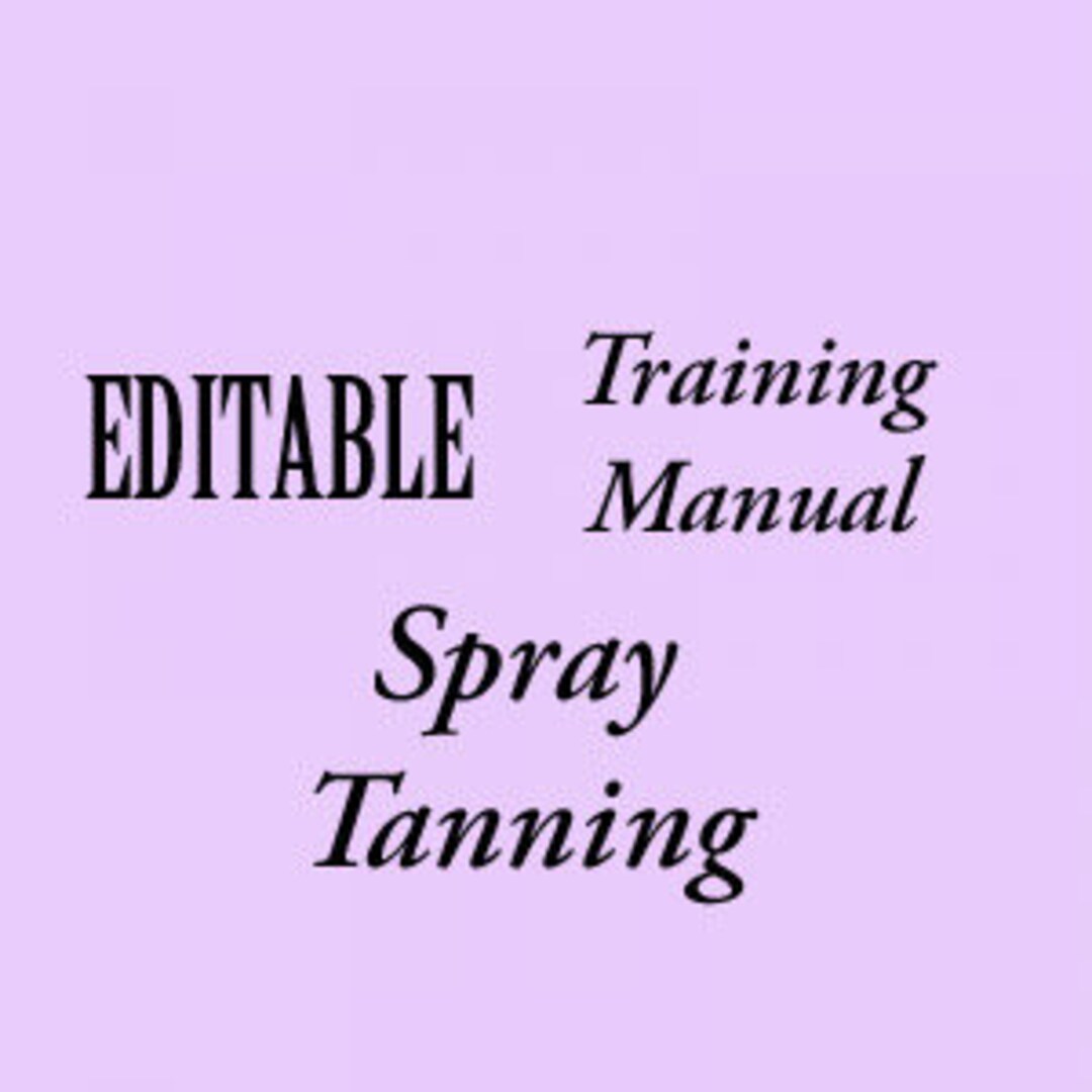 Spray Tanning Training Manual Etsy