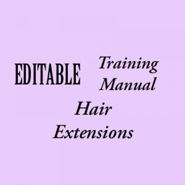 Hair Extensions Training Manual