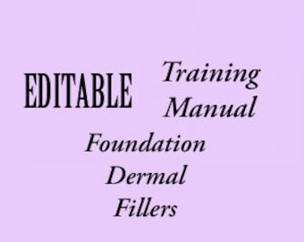 Foundation Dermal fillers training manual