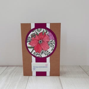 Biglietto di auguri fatto a mano, biglietto con fiori dipinto a mano, biglietto di auguri per occasioni speciali, biglietto di congratulazioni, biglietto di auguri per lei.
