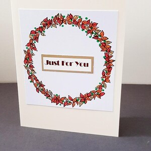 Carte de remerciement, carte de voeux pour maman, carte de correspondance, carte juste pour vous, carte d'anniversaire pour lui, carte faite main, carte de voeux vierge et enveloppe.