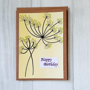 Gelbe Karte für Mama, Blumenkarte für Teenager, Geburtstagskarte für Teenager, Karte für Mädchen, Grußkarte für Mädchen, Blumen-Geburtstagskarte für Sie.