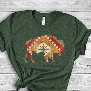 Southwest Aztec Buffalo Profile Tee