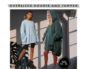 UNISEX oversized XXL Hoodie  (PDF sewing digital pattern)
