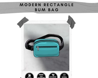 Modern rectangle waist or crossbody bag / Fanny pack / Bum bag  / travel holiday airport holder   (PDF sewing digital pattern)