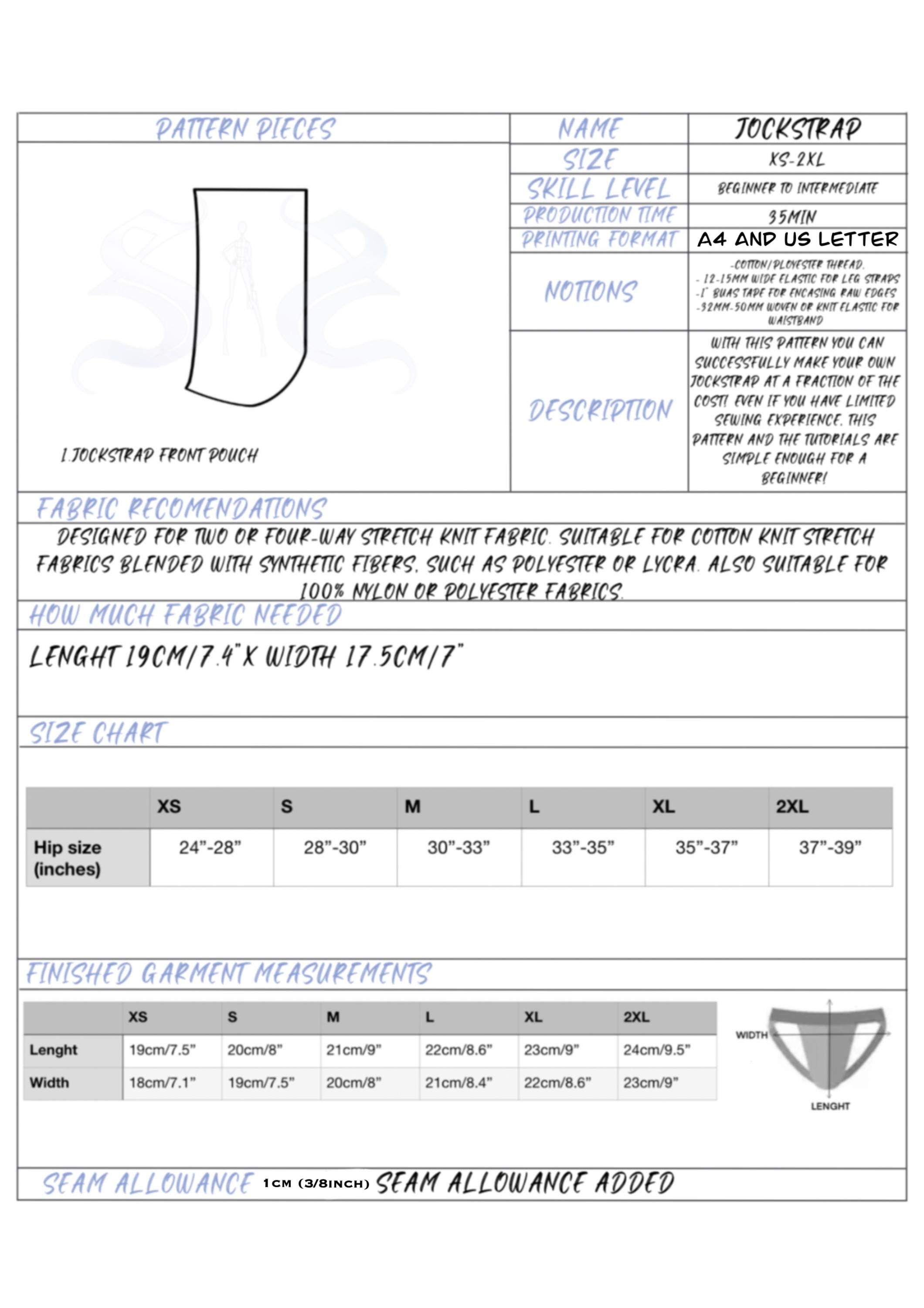 Men’s JOCKSTRAP Underwear (PDF Sewing Digital Pattern) - Etsy