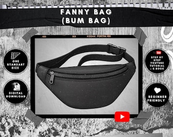 Fanny pack / Bum bag / waist bag Y3K / YouTube video tutorial  (PDF sewing digital pattern)