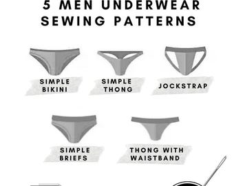 Set of Men’s underwear - Briefs, Thong, Jockstrap etc. (PDF sewing digital pattern)