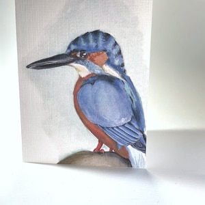 Watercolour Kingfisher Blank Greeting Card