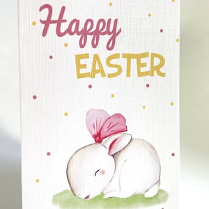 Happy Easter Watercolor Sleeping Bunny Card - Biglietto d'auguri - Carta regalo