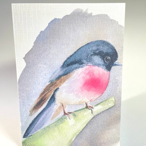 Lente aquarel mooie roos Robin lege wenskaart - Gift Card - verjaardagskaart