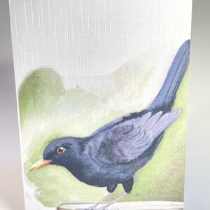 Lente aquarel mooie merel blanco wenskaart - cadeaukaart - verjaardagskaart