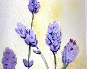 Watercolour Lavender print