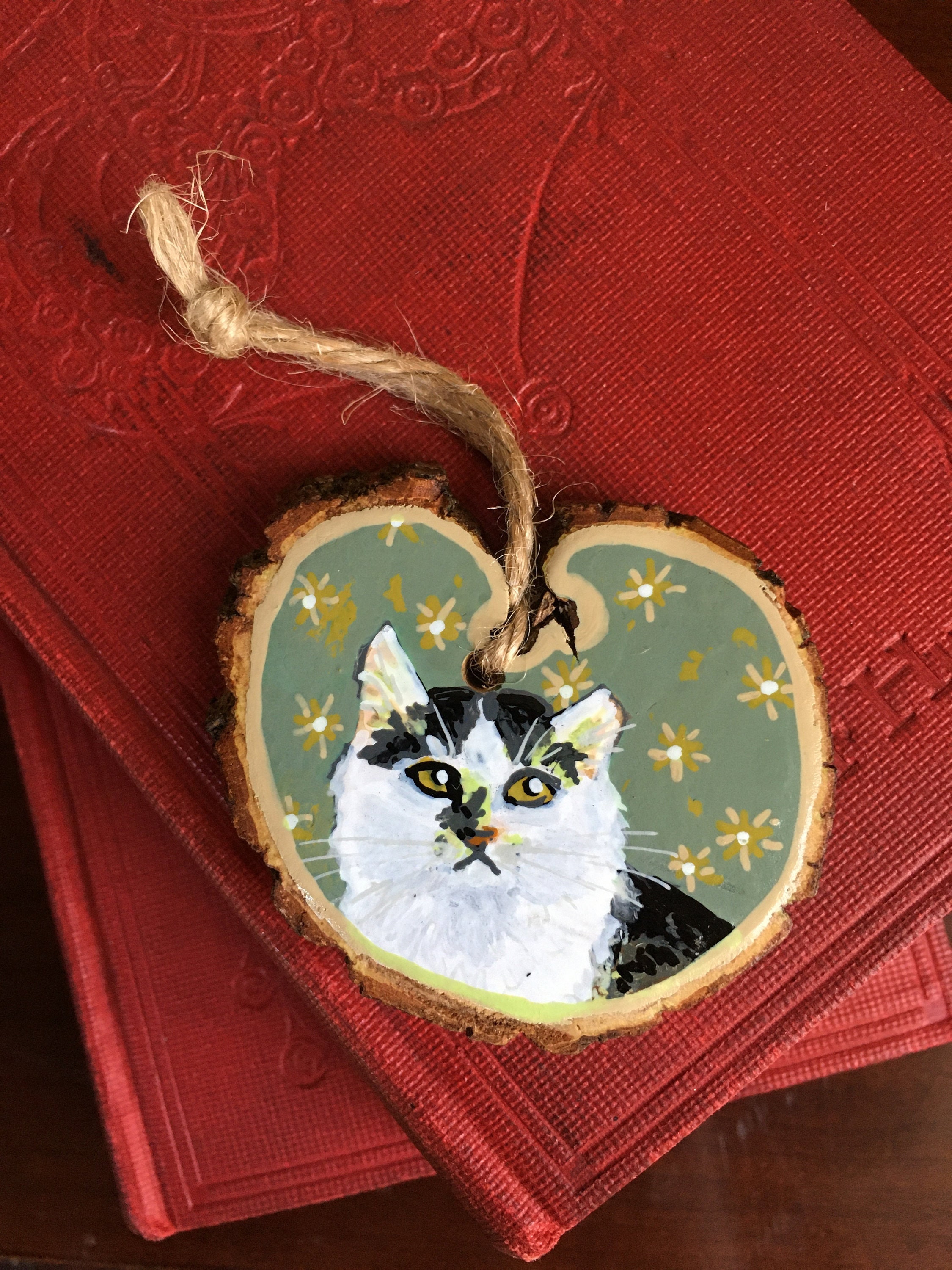 CUSTOM Hand-painted Cat Ornament / Personalized Christmas Gift for Cat ...
