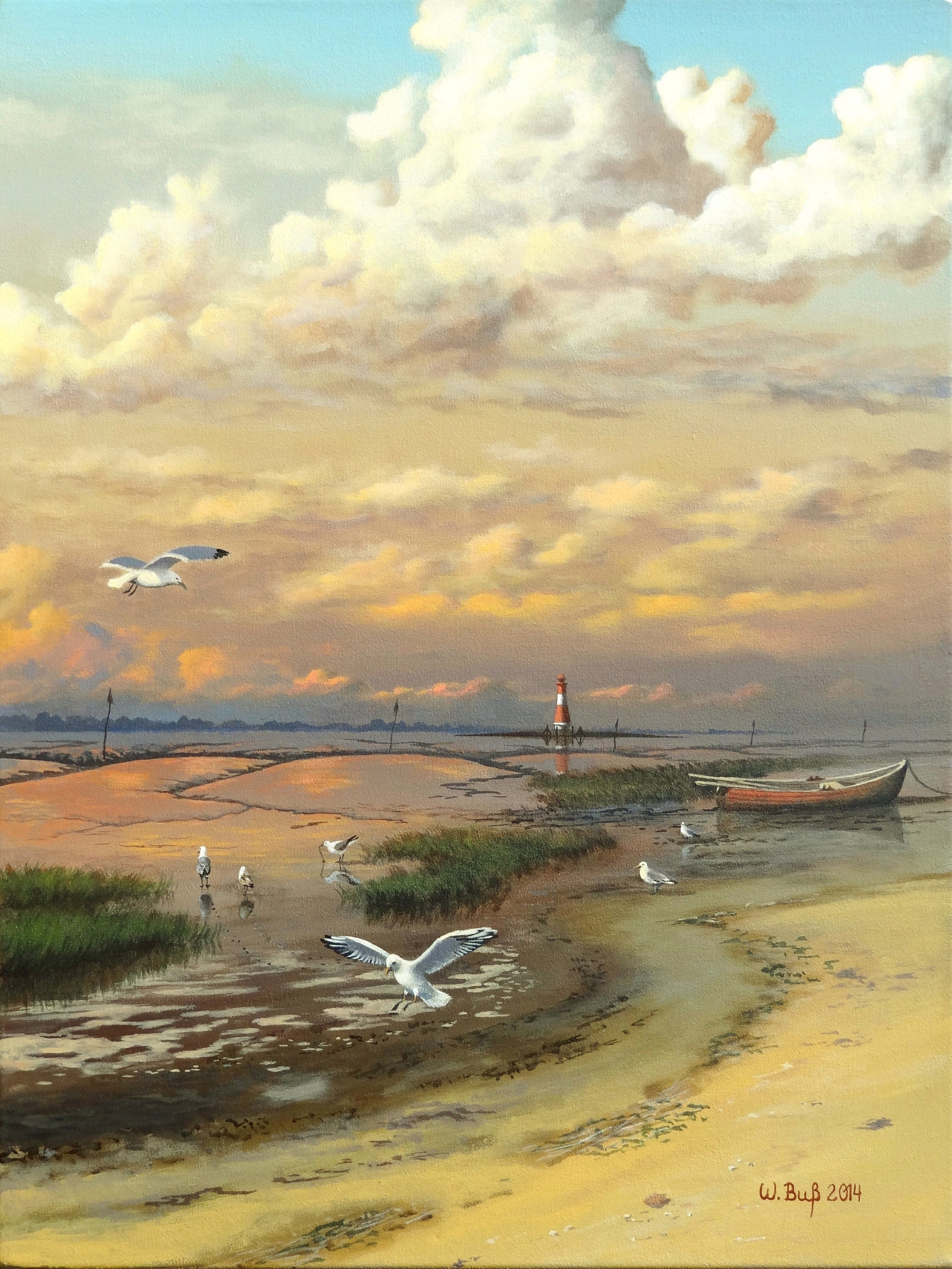 Fine American Realist Gouche Painting Seaside, Signed, Edward Hopper 
