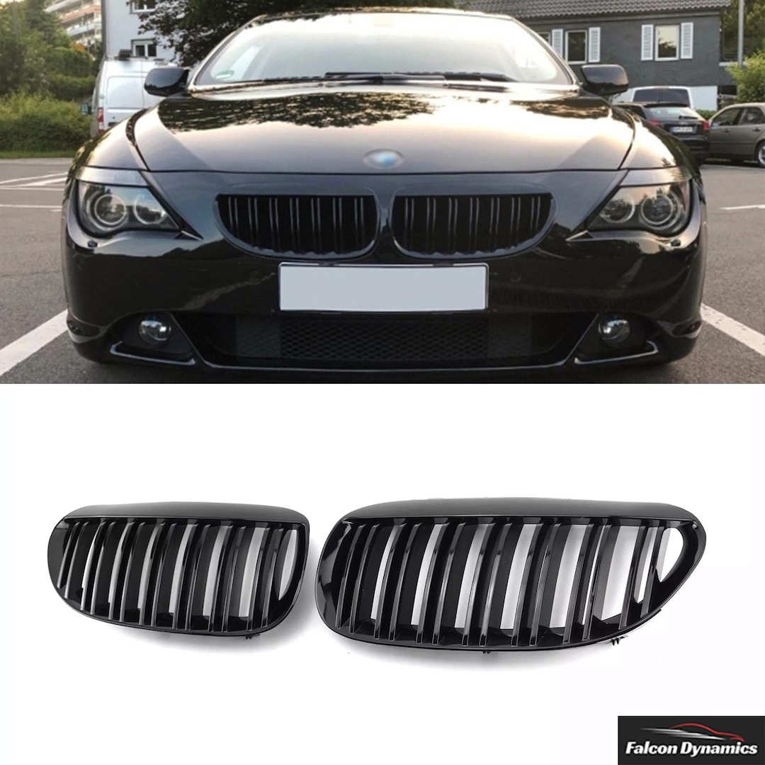 BMW E63 E64 Dual Slat Glossy Black Front Grilles - Etsy