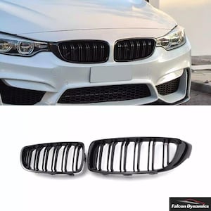 For BMW F32 F33 F36 F80 F82 Dual Slat Glossy Black Kidney Grille
