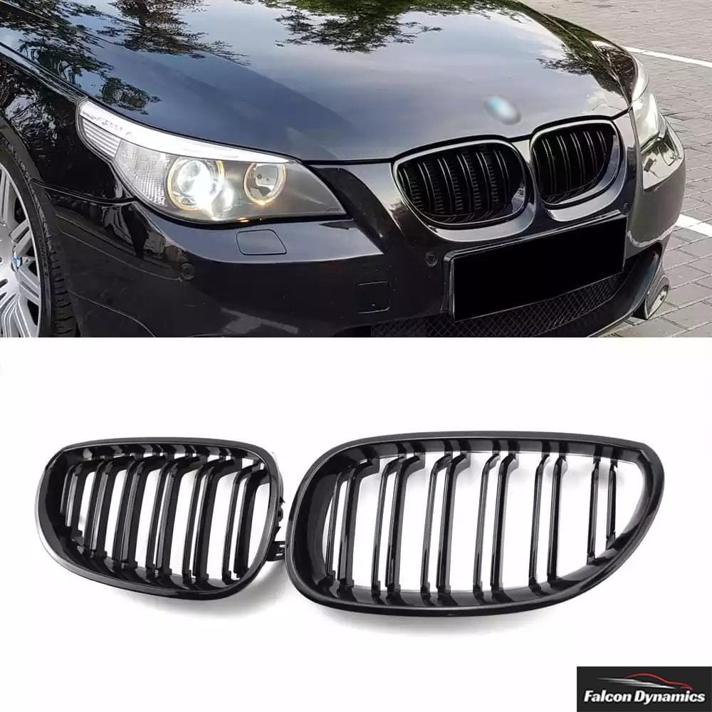 BMW E60 E61 Dual Slat Glossy Black Front Grilles - Etsy