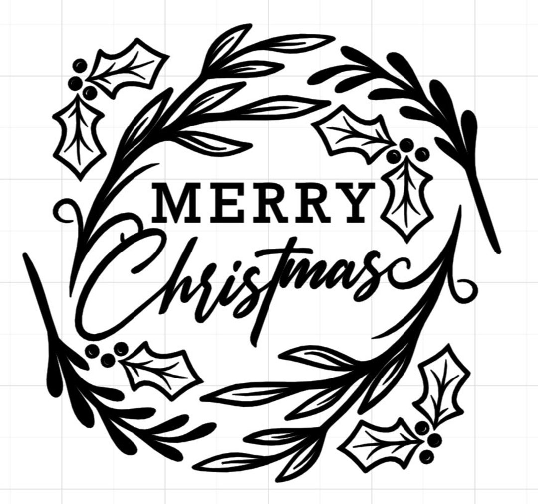 Merry Christmas Vinyl Decal Etsy