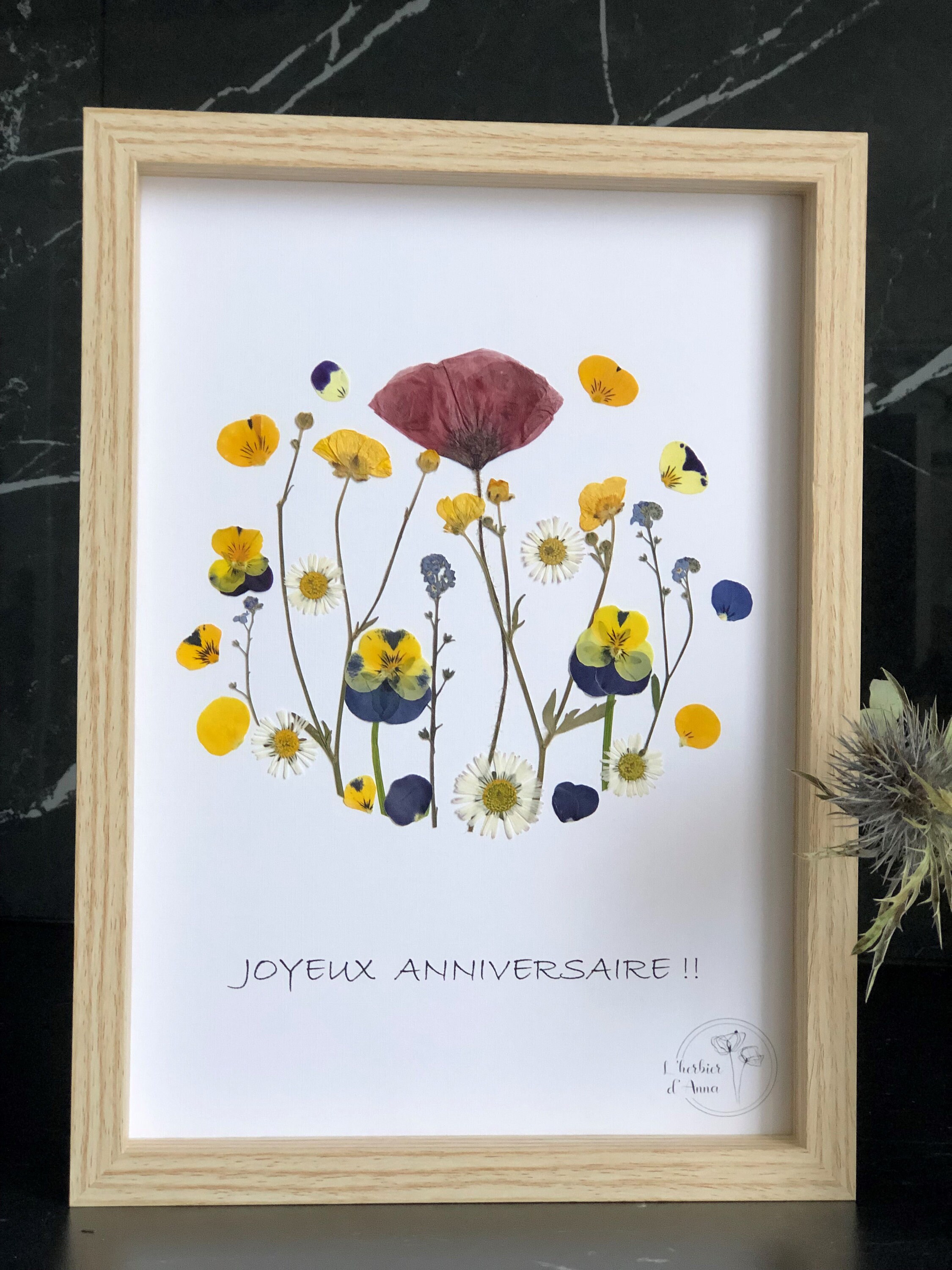 Herbier Fleurs Séchées et Pressée , Cadeau d' Anniversaire