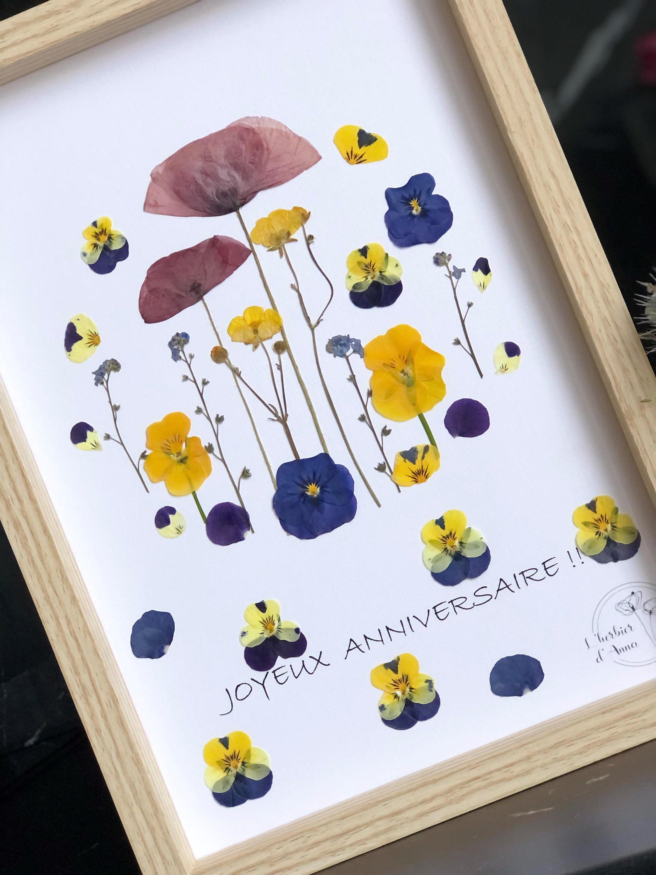 Herbier Fleurs Séchées et Pressée , Cadeau d'anniversaire