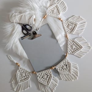 Macramé|Wimperlkette|Guirlande|Milimaliste|Fait main|Vanlife|Décoration|Idée cadeau|Boho|Décoration|Séance photo|