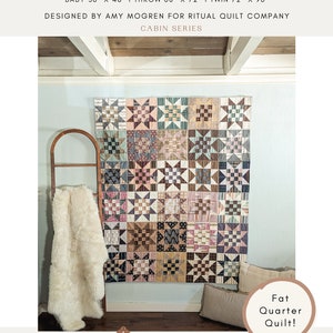 Redwood Cottage Quilt - PDF Pattern - Fat quarter modern quilt pattern, scrappy quilt, beginner quilt pattern