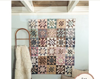 Redwood Cottage Quilt - PDF Pattern - Fat quarter modern quilt pattern, scrappy quilt, beginner quilt pattern