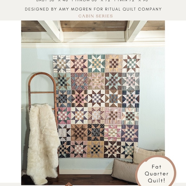 Redwood Cottage Quilt Pattern: Fat Quarter Scrappy Design (PDF Pattern)