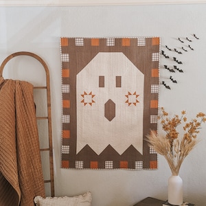 Cheeky Ghost Quilt Pattern: Halloween Cozy Quilt (PDF)